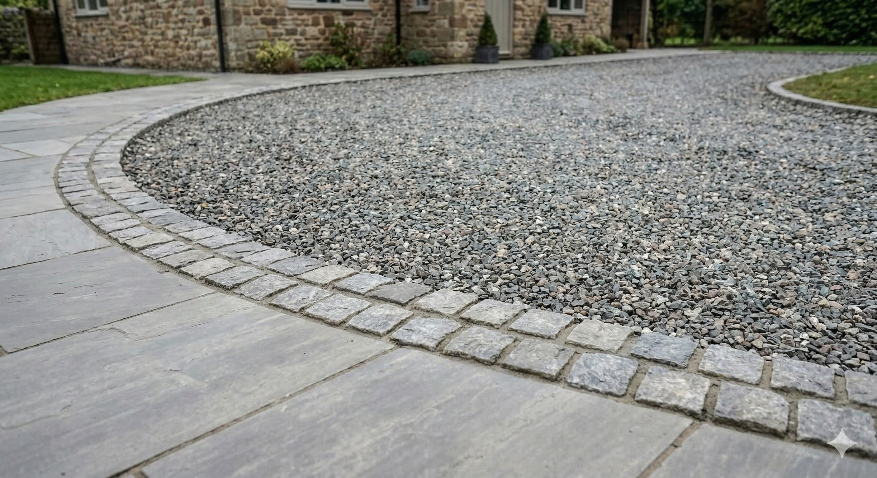 Sandstone Cobbles and Setts for Driveway Edging