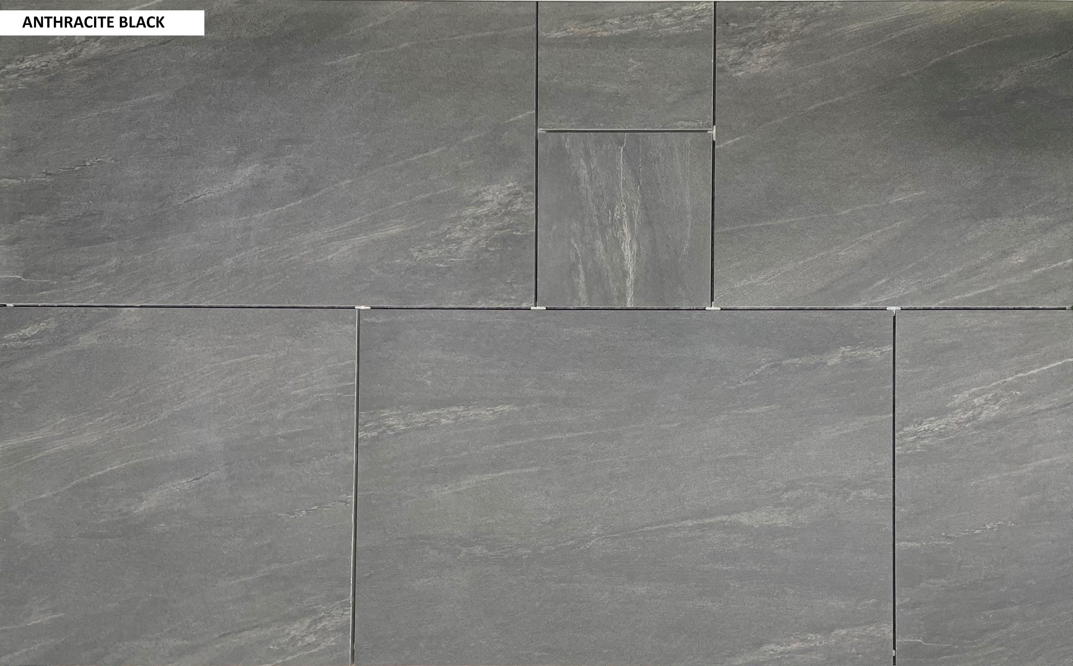 Anthracite Black Outdoor Porcelain Paving Tiles - Mix Pack - 20mm