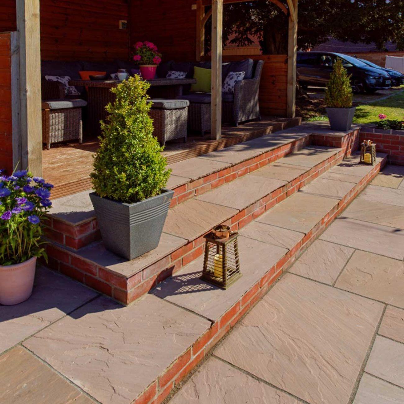 autumn brown sandstone paving patio pack