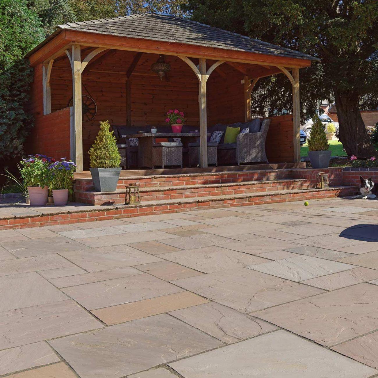 autumn brown sandstone paving patio pack