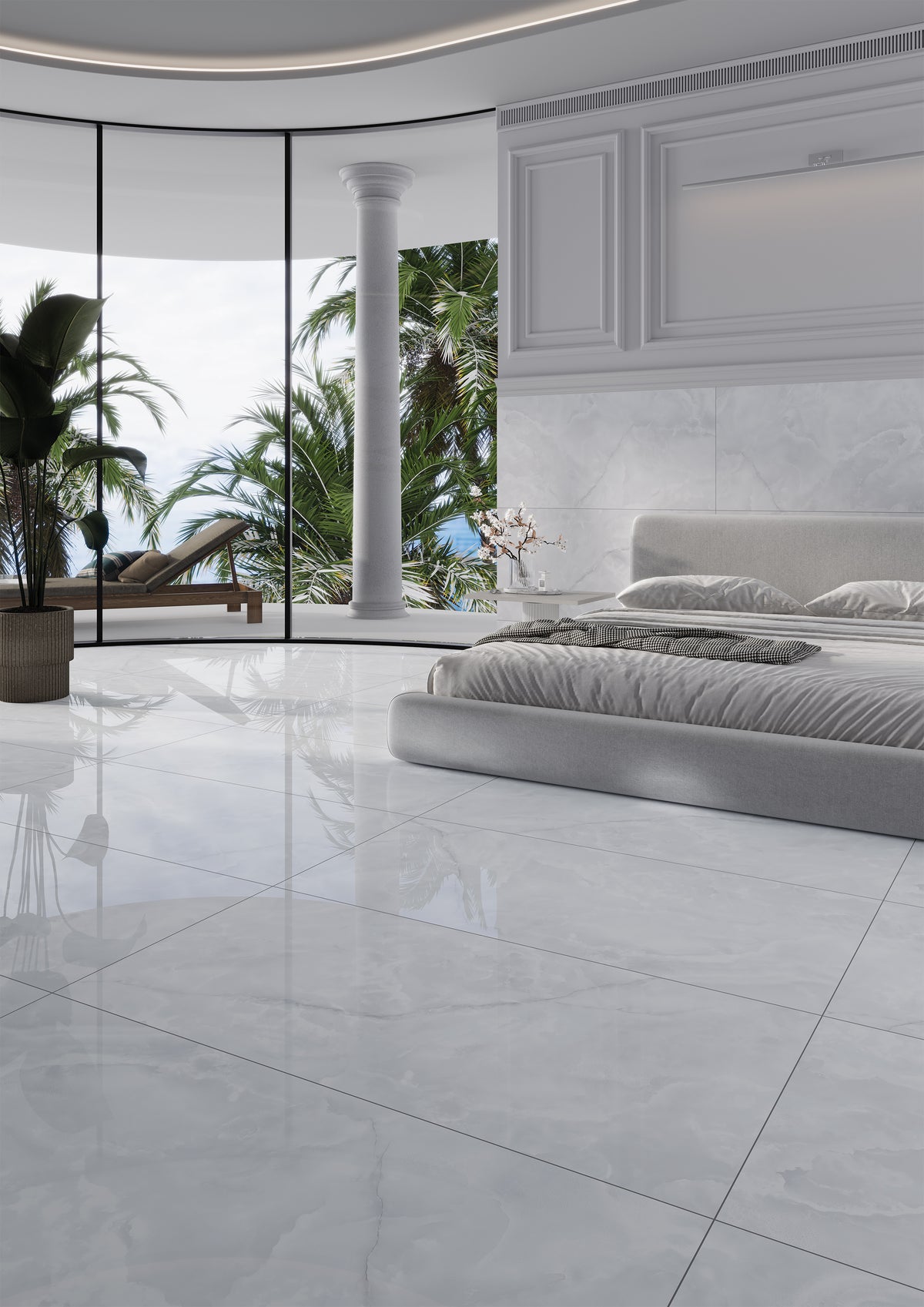 ginza blue gloss porcelain 600x1200
