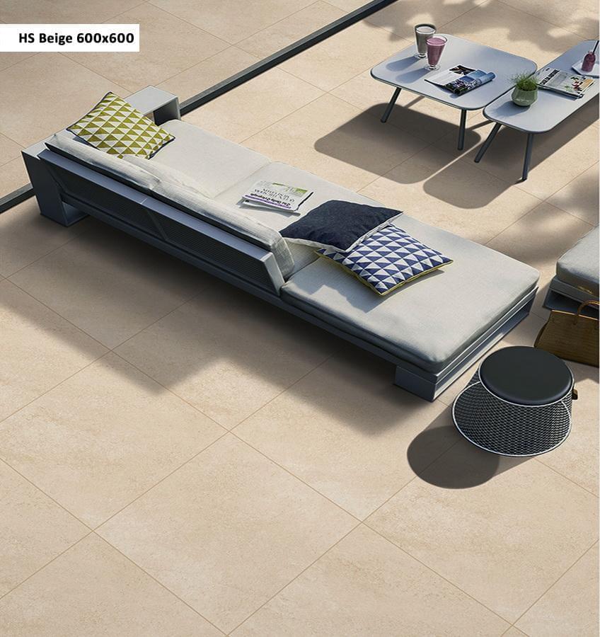 Hammerstone Beige Outdoor Porcelain Paving Tiles - 600x600 - 20mm