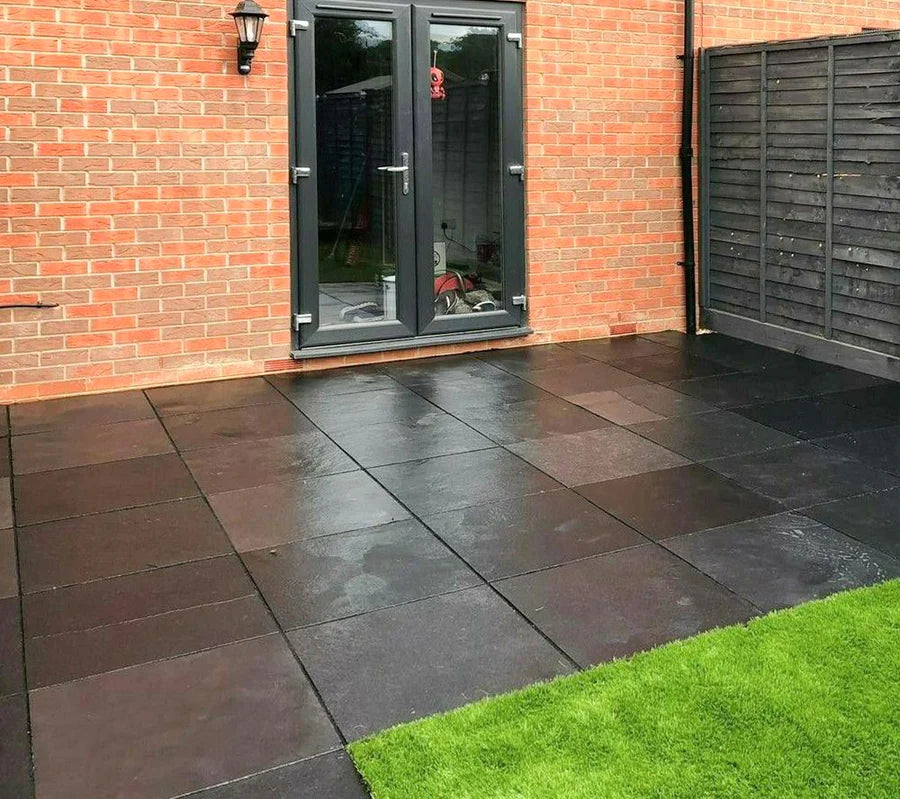 black limestone paving 600x600 sawn edge