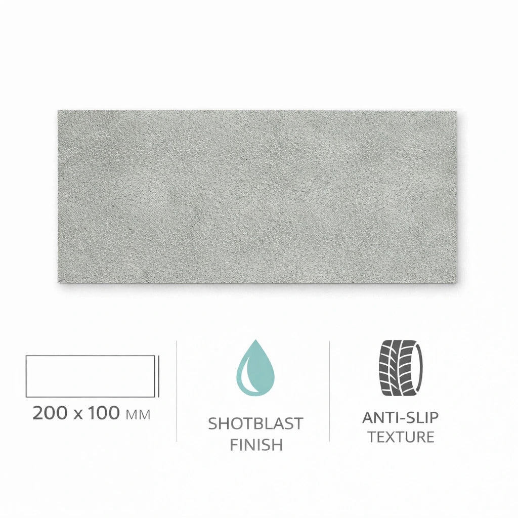 kandla grey textured sandstone paving sample