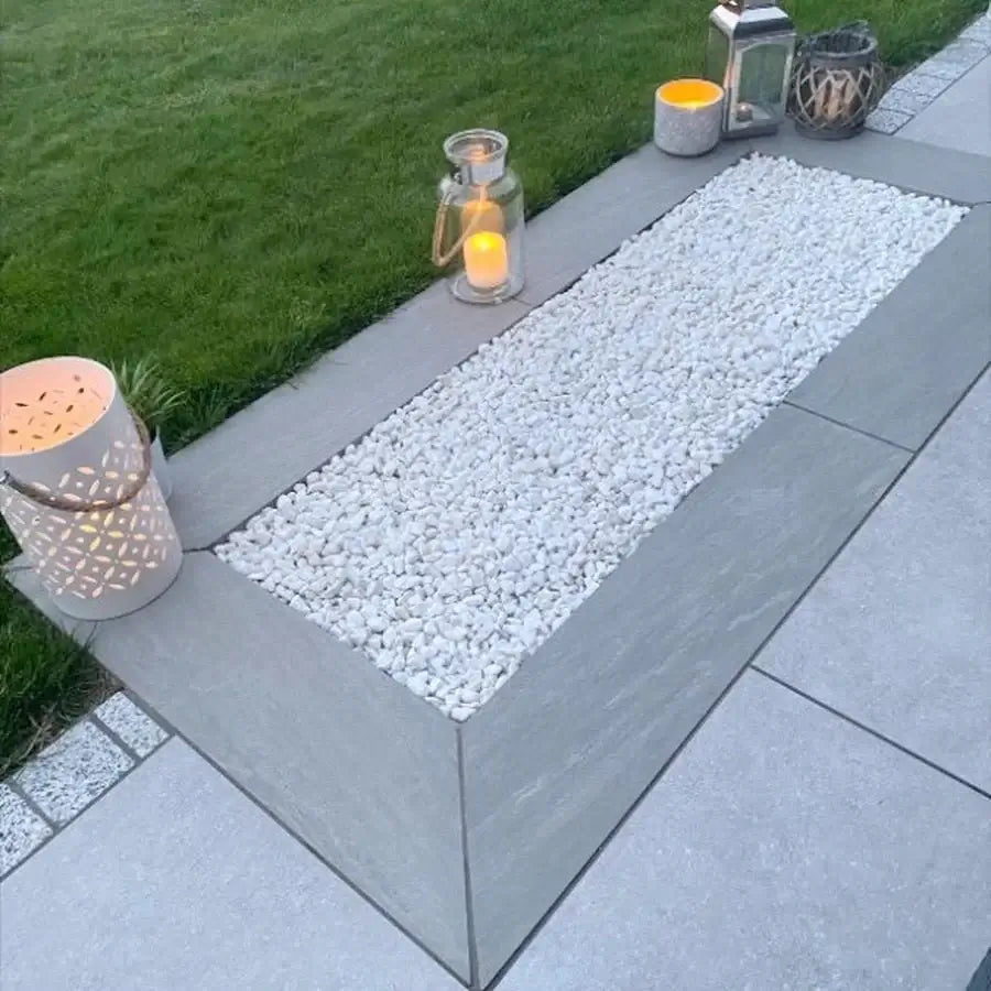 grey porcelain edging