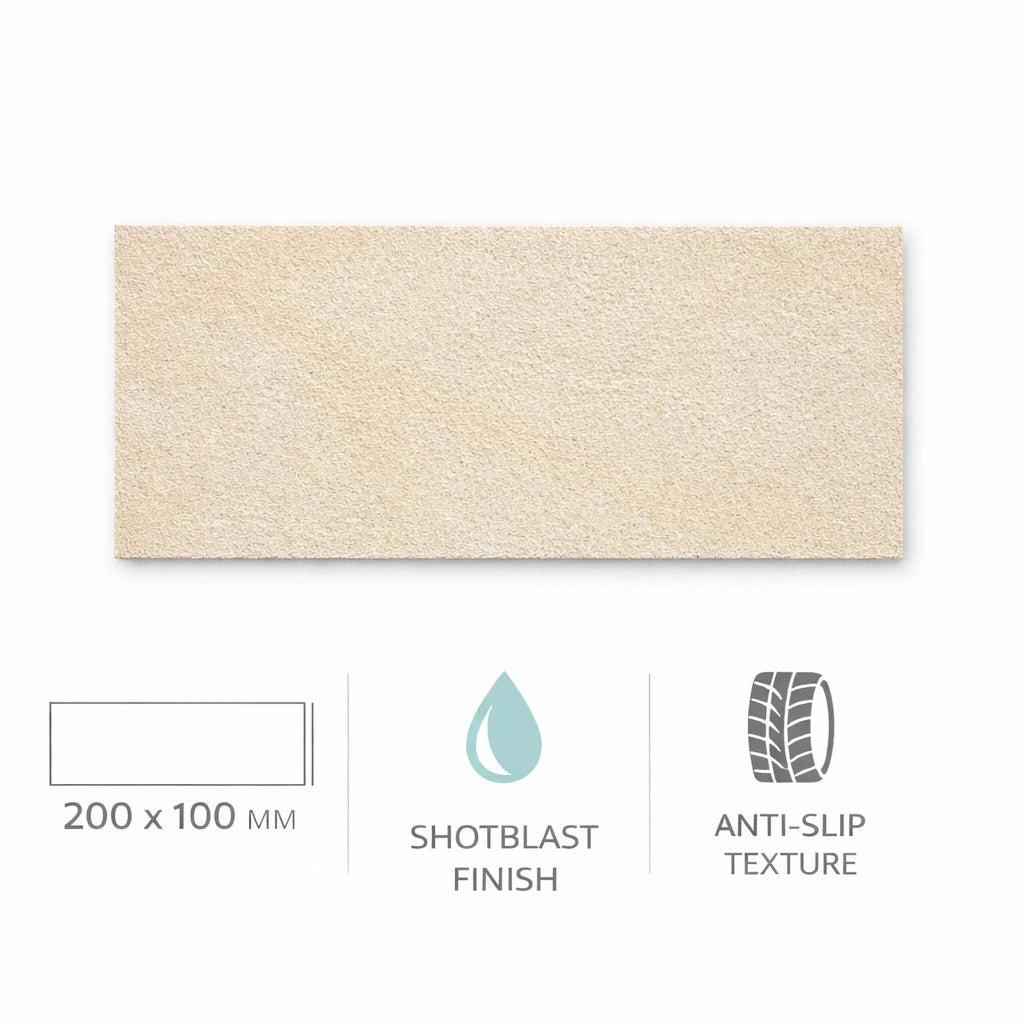 mint textured sandstone paving sample