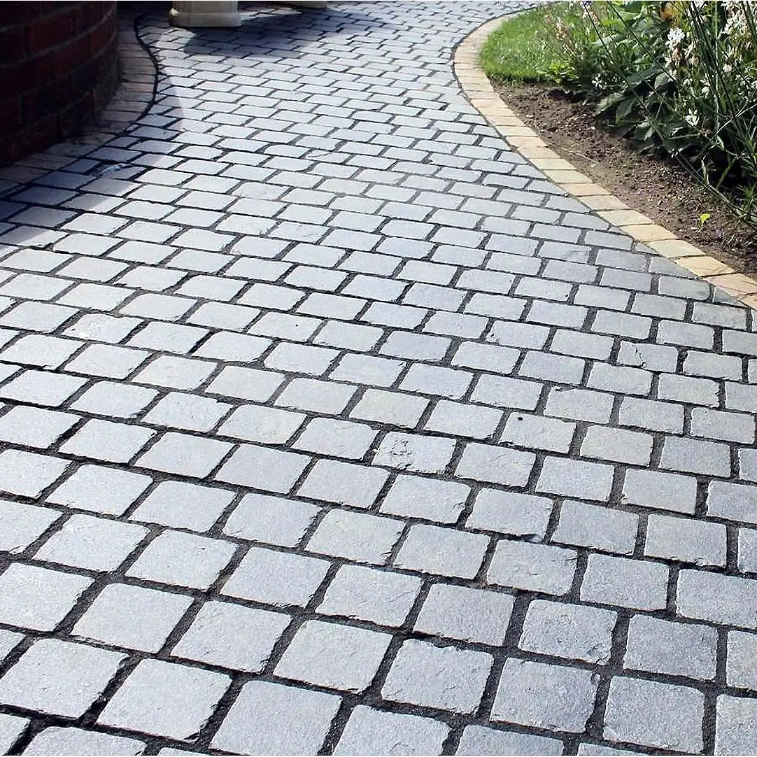 black limestone cobbles 10x10 cm