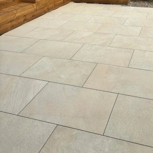 Quartzite Bianco Outdoor Porcelain Paving Tiles - 600x900 - 20mm