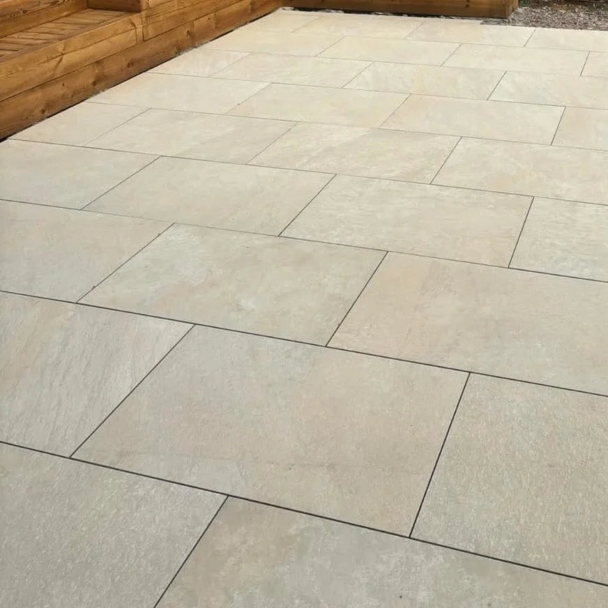 quartzite bianco porcelain paving 600x900