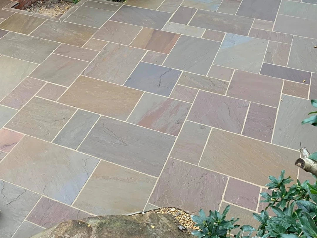 raj blend sandstone paving patio pack