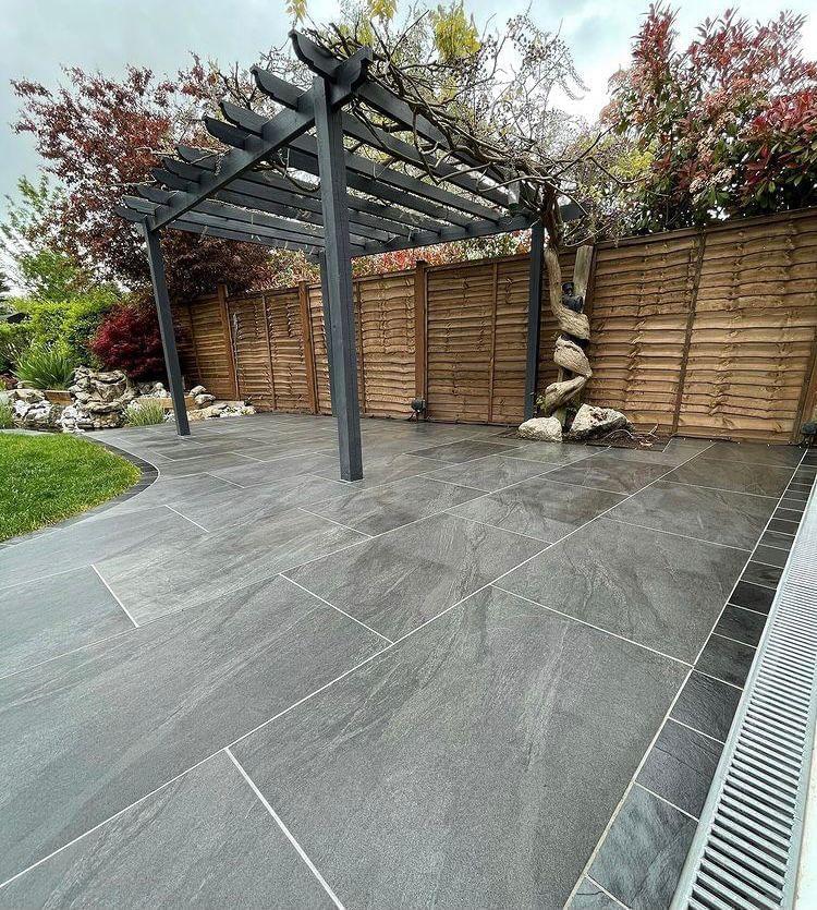 Anthracite Black Outdoor Porcelain Paving Tiles - 900x600 - 20mm