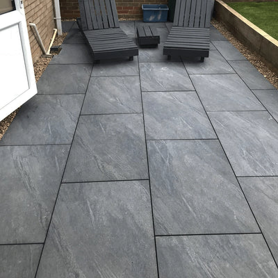 Anthracite Black Outdoor Porcelain Paving Tiles - 900x600 - 20mm