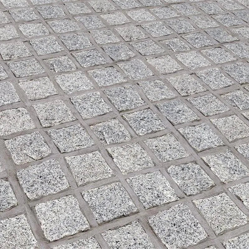 silver grey granite cobbles handcut 100x100