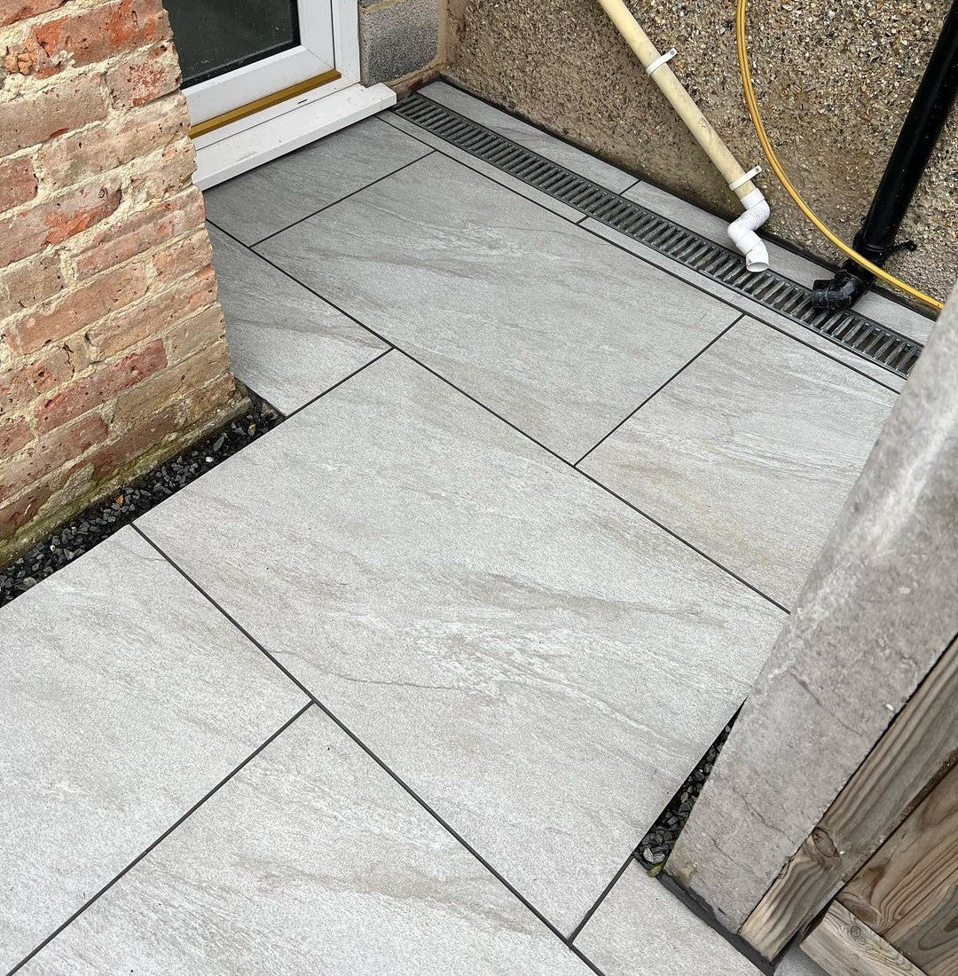 County Light Grey Outdoor Porcelain Paving Tiles - 900x600 - 20mm