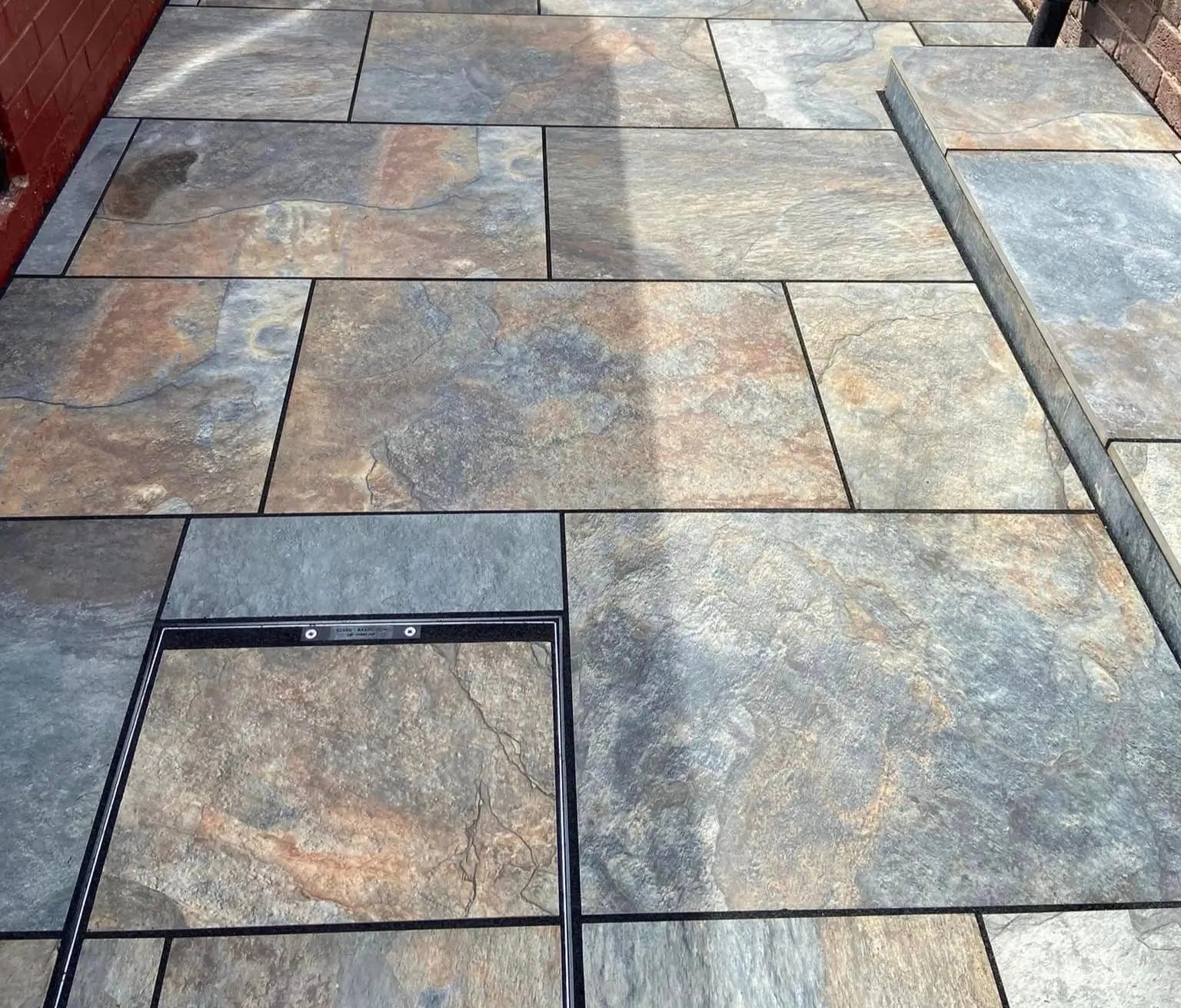 rustic slate porcelain paving