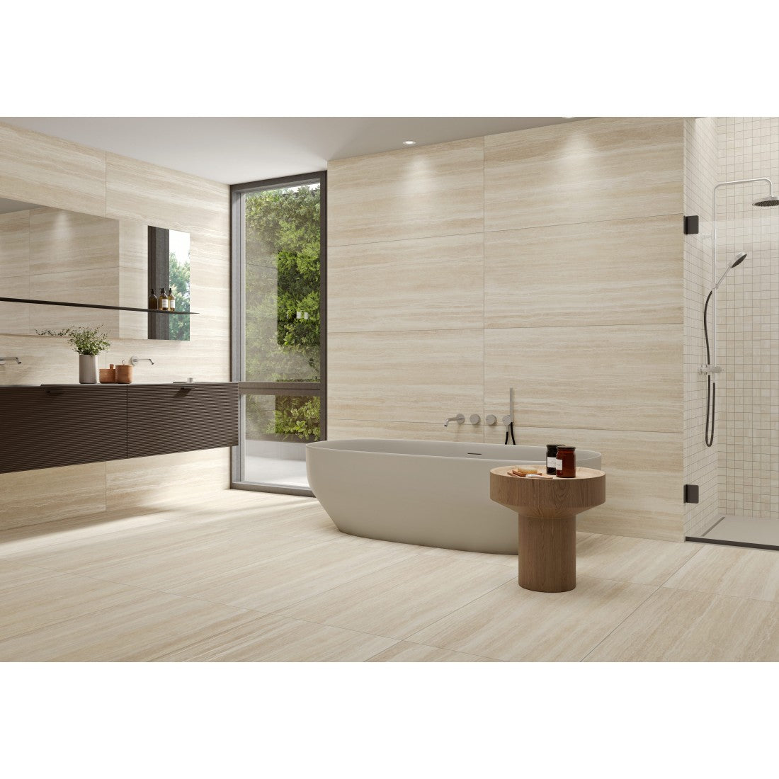 traverten bone travertine effect matt porcelain 600x1200