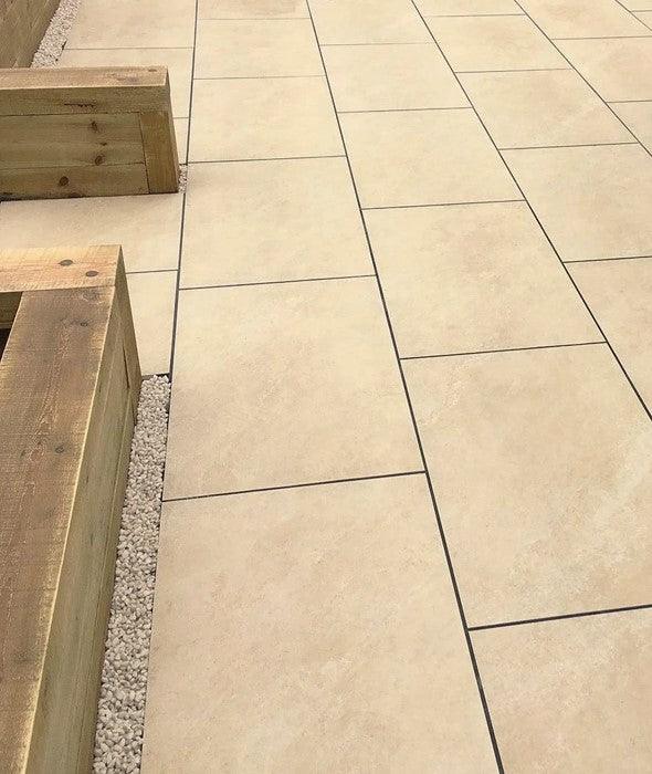 Hammerstone Beige Outdoor Porcelain Paving Tiles - 900x600 - 21.60sqm - 20mm - UniversalPaving