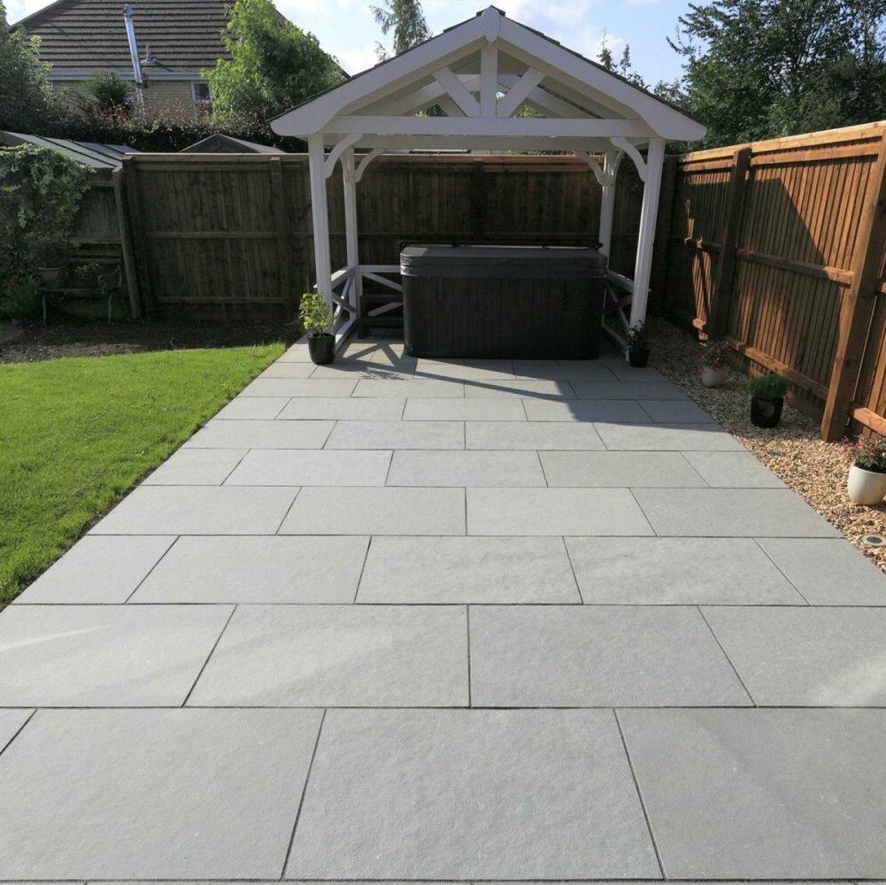 Kota Blue Indian Limestone Paving Slabs - Riven - 900x600 - 22mm