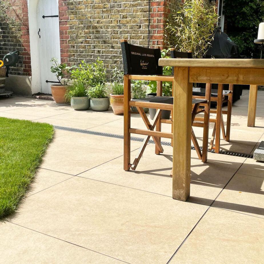 Hammerstone Beige Outdoor Porcelain Paving Tiles - 900x600 - 20mm