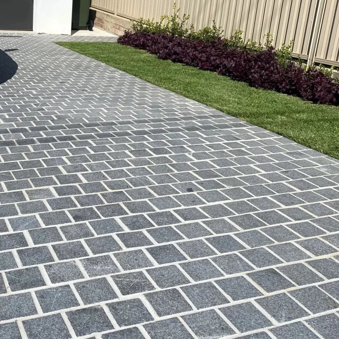 black limestone setts 20x10 cm