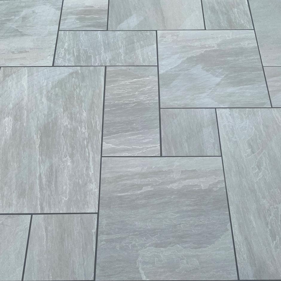 Kandla Grey Outdoor Porcelain Paving Tiles - Mix Pack - 20mm