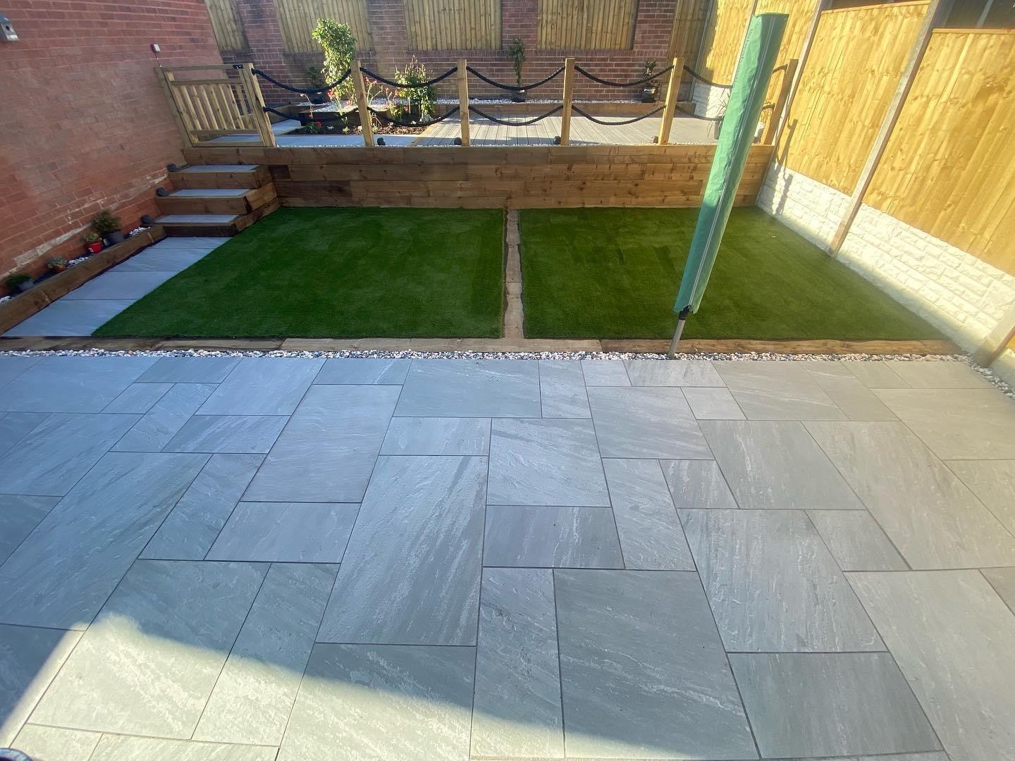 Kandla Grey Outdoor Porcelain Paving Tiles - Mix Pack - 20mm