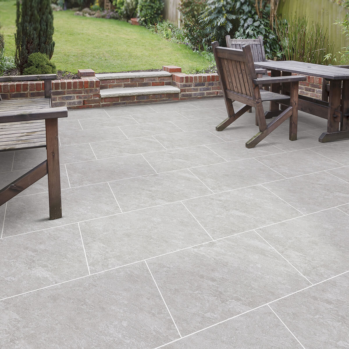 Silver Quartz Grey Outdoor Porcelain Paving Tiles - 900x600 - 20mm