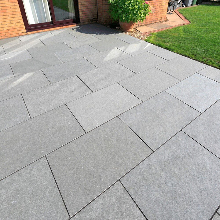 Kota Blue Indian Limestone Paving Slabs - Riven - 900x600 - 22mm