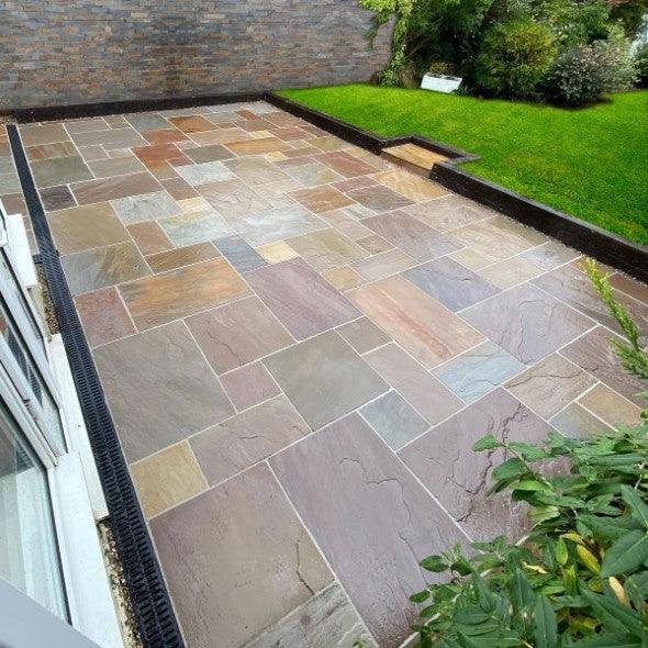 raj blend sandstone paving patio pack