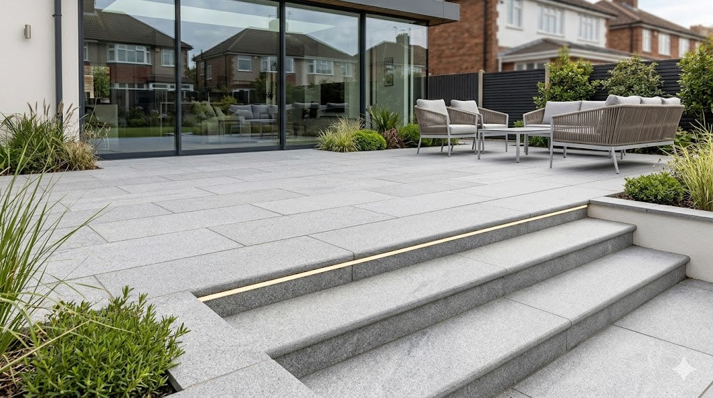 Silver Grey Granite Paving