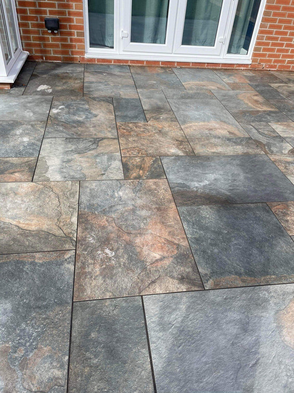 Rustic Slate Outdoor Porcelain Paving Tiles - Mix Pack - 20mm