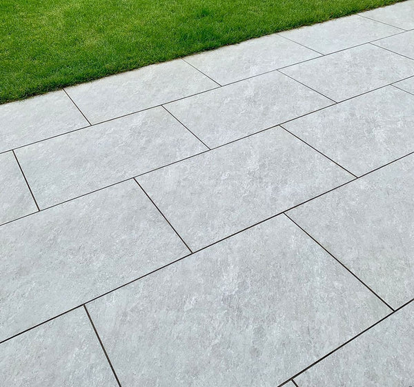 Silver Quartz Grey Outdoor Porcelain Paving Tiles - 900x600 - 20mm