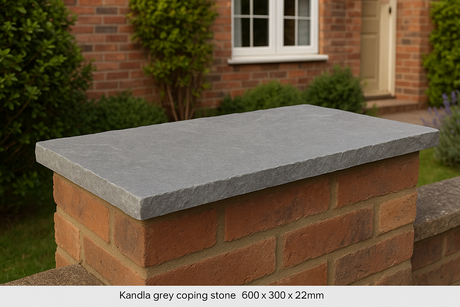 kandla grey indian sandstone wall coping riven 600x300 22mm