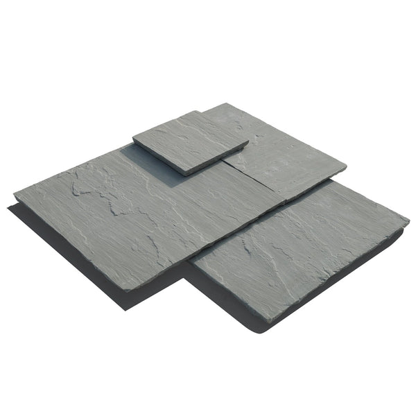 Kandla Grey Indian Sandstone Paving Slabs - Riven - Patio Pack - 22mm - UniversalPaving