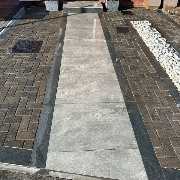Anthracite Black Outdoor Porcelain Paving Tiles - 900x200 - 20mm