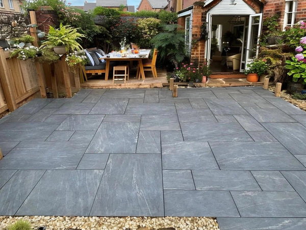 Anthracite Black Outdoor Porcelain Paving Tiles - Mix Pack - 20mm