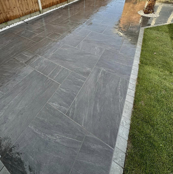 Anthracite Black Outdoor Porcelain Paving Tiles - Mix Pack - 20mm