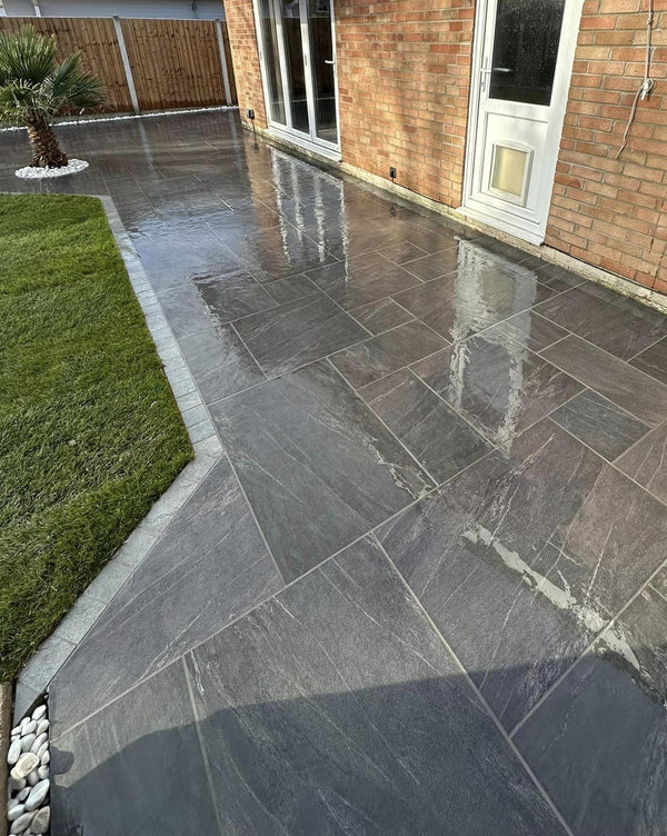 Anthracite Black Outdoor Porcelain Paving Tiles - Mix Pack - 20mm