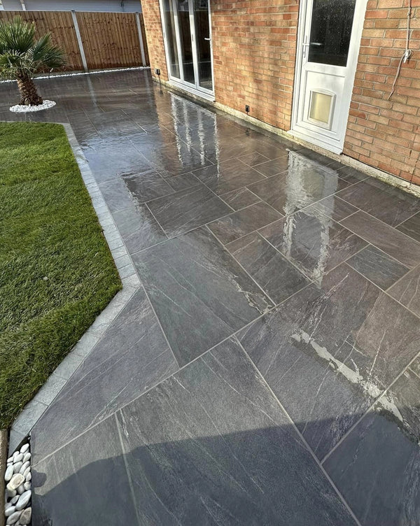 Anthracite Black Outdoor Porcelain Paving Tiles - Mix Pack - 20mm