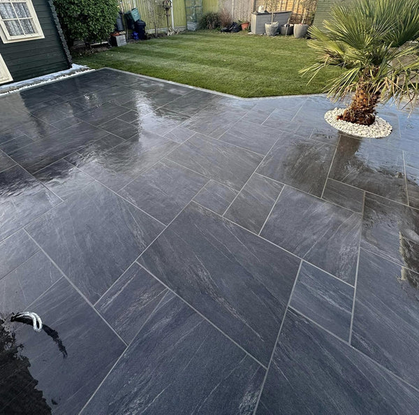 Anthracite Black Outdoor Porcelain Paving Tiles - Mix Pack - 20mm