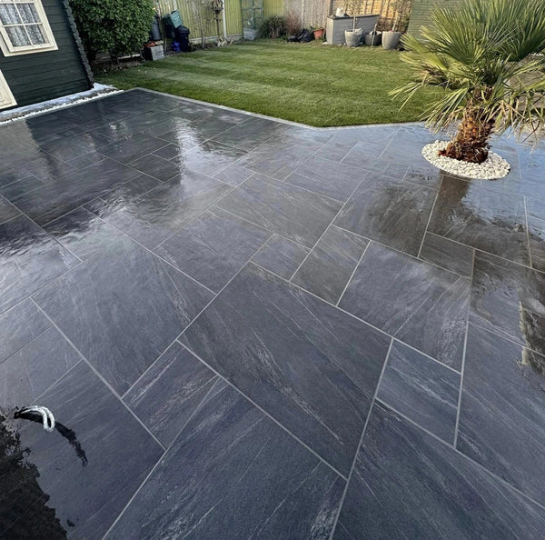 Anthracite Black Outdoor Porcelain Paving Tiles - Mix Pack - 20mm