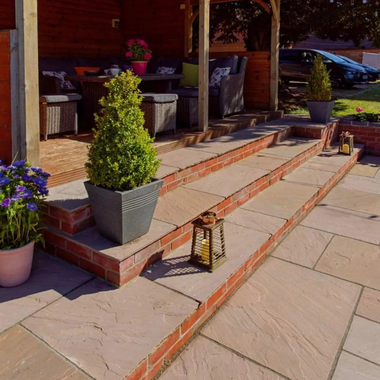 autumn brown sandstone paving patio pack