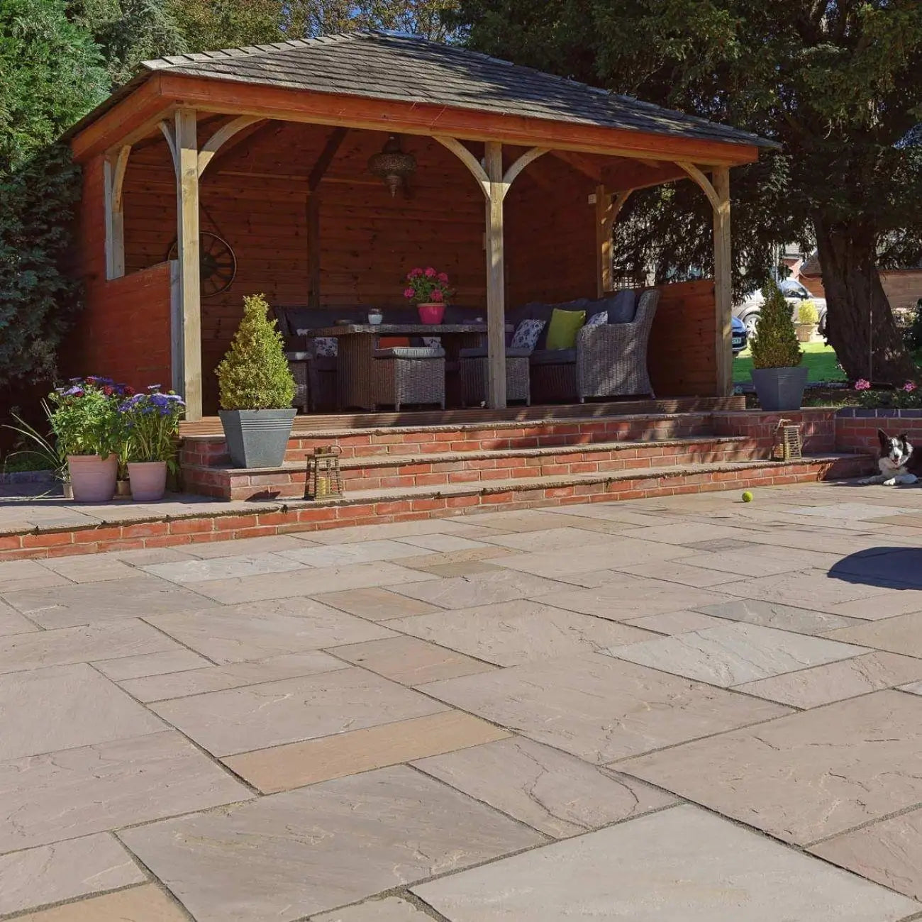 autumn brown sandstone paving patio pack