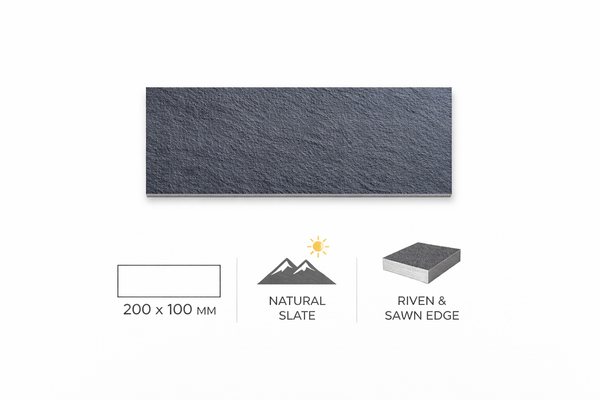 BLUE BLACK SLATE RIVEN SAWN EDGE - Sample