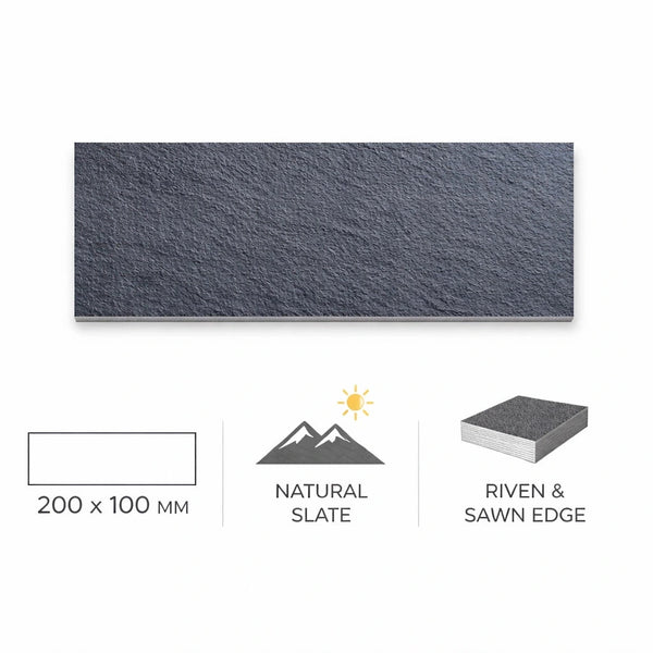 BLUE BLACK SLATE RIVEN SAWN EDGE - Sample