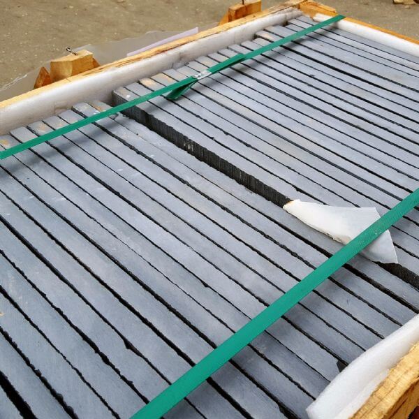 Black Natural Indian Limestone Paving Slabs - Riven - Sawn Edge - 600x600 - 22mm Black Natural Indian Limestone Paving Slabs - Riven - Sawn Edge - 600x600 - 22mm