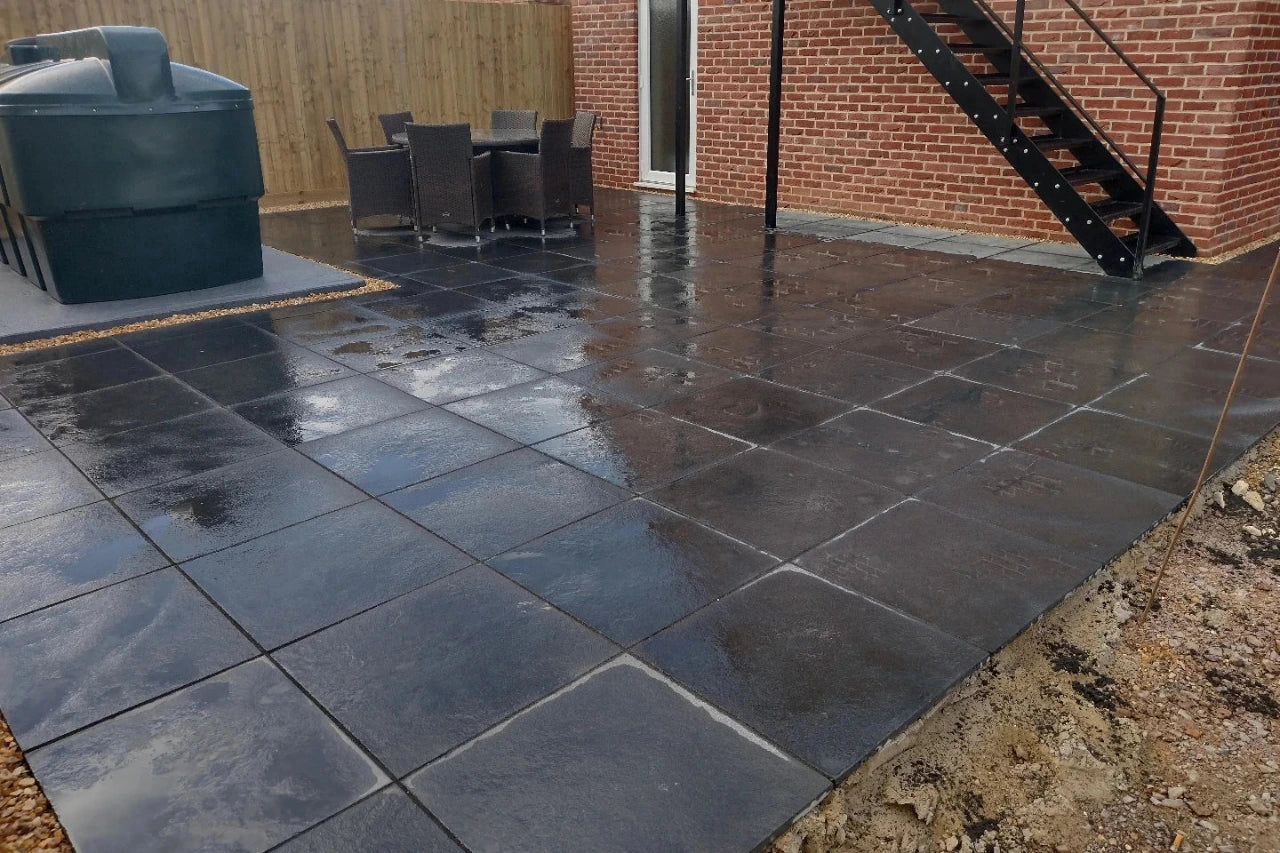 black limestone paving 600x600 sawn edge