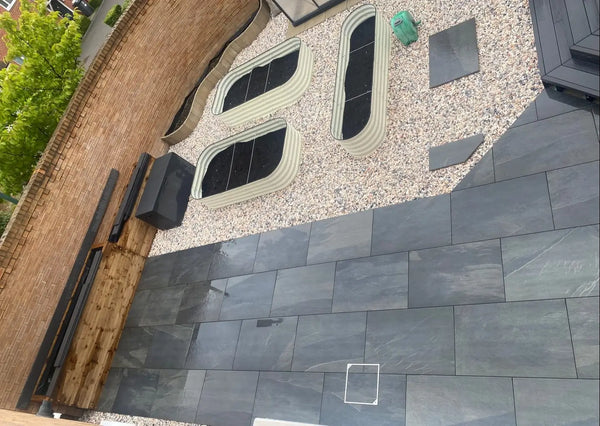 Black Slate Outdoor Porcelain Paving Tiles - 900x600 - 20mm