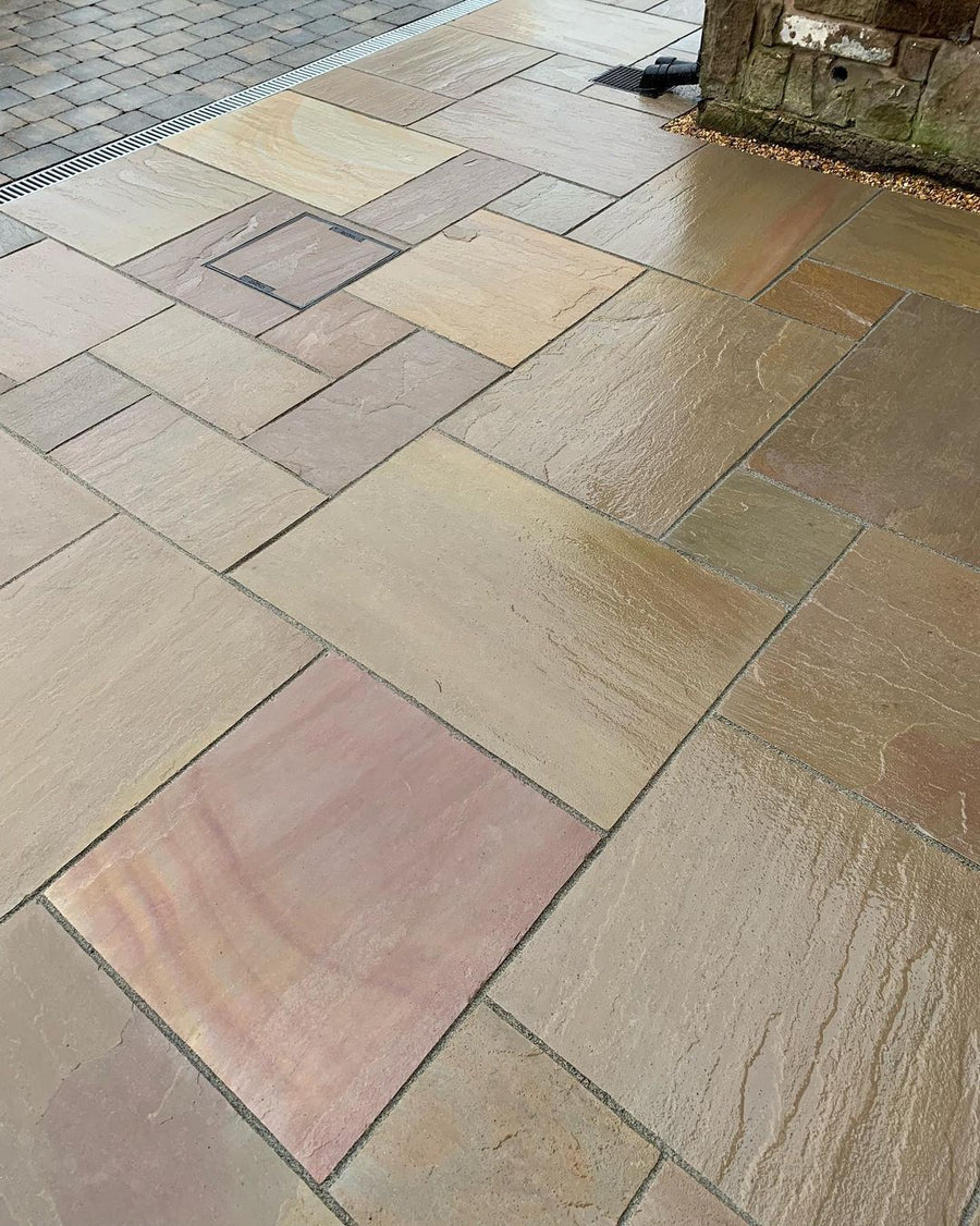 Rippon Buff Indian Sandstone Paving Slabs Supplier in UK UniversalPaving