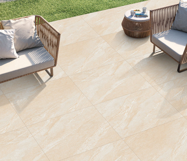 County Crema Outdoor Porcelain Paving Tiles - 900x600 - 20mm